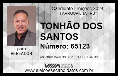 Candidato TONHÃO DOS SANTOS 2024 - FARROUPILHA - Eleições