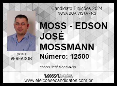 Candidato MOSS - EDSON JOSÉ MOSSMANN 2024 - NOVA BOA VISTA - Eleições