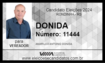 Candidato DONIDA 2024 - RONDINHA - Eleições