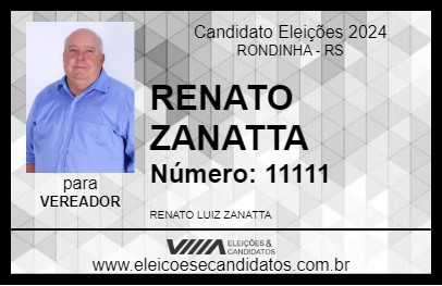 Candidato RENATO ZANATTA 2024 - RONDINHA - Eleições