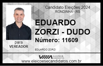 Candidato EDUARDO ZORZI - DUDO 2024 - RONDINHA - Eleições