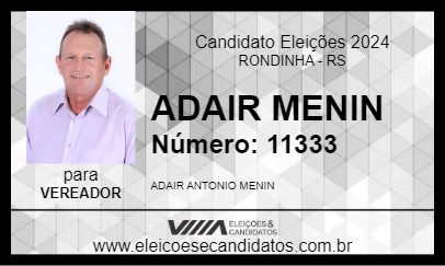 Candidato ADAIR MENIN 2024 - RONDINHA - Eleições