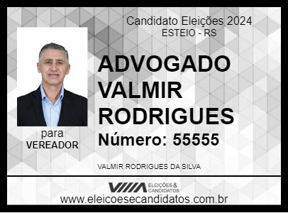 Candidato ADVOGADO VALMIR RODRIGUES 2024 - ESTEIO - Eleições