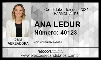 Candidato ANA LEDUR 2024 - HARMONIA - Eleições