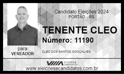 Candidato TENENTE CLEO 2024 - PORTÃO - Eleições