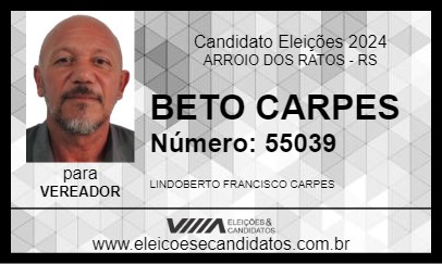 Candidato BETO CARPES 2024 - ARROIO DOS RATOS - Eleições