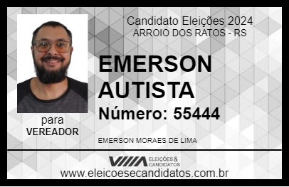 Candidato EMERSON AUTISTA 2024 - ARROIO DOS RATOS - Eleições