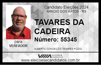 Candidato TAVARES DA CADEIRA 2024 - ARROIO DOS RATOS - Eleições