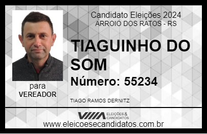 Candidato TIAGUINHO DO SOM 2024 - ARROIO DOS RATOS - Eleições