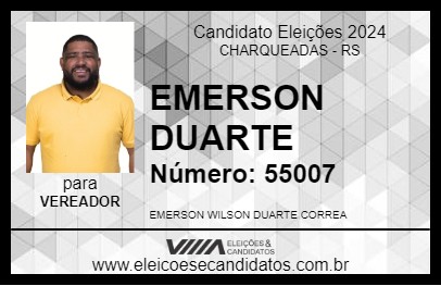 Candidato EMERSON DUARTE 2024 - CHARQUEADAS - Eleições