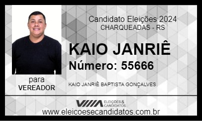 Candidato KAIO JANRIÊ 2024 - CHARQUEADAS - Eleições