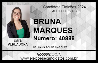 Candidato BRUNA MARQUES 2024 - ALTO FELIZ - Eleições