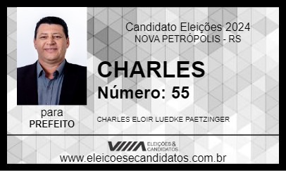 Candidato CHARLES 2024 - NOVA PETRÓPOLIS - Eleições