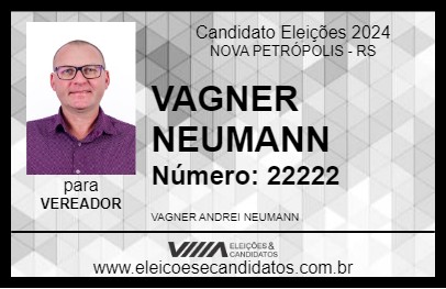 Candidato VAGNER NEUMANN 2024 - NOVA PETRÓPOLIS - Eleições