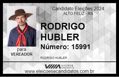 Candidato RODRIGO HUBLER 2024 - ALTO FELIZ - Eleições