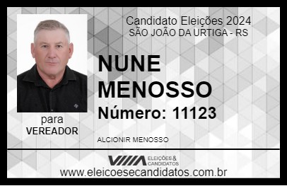 Candidato NUNE MENOSSO 2024 - SÃO JOÃO DA URTIGA - Eleições