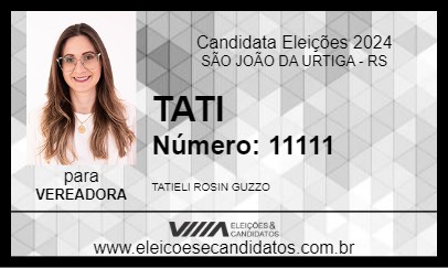 Candidato TATI 2024 - SÃO JOÃO DA URTIGA - Eleições