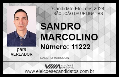 Candidato SANDRO MARCOLINO 2024 - SÃO JOÃO DA URTIGA - Eleições