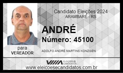 Candidato ANDRÉ 2024 - ARAMBARÉ - Eleições