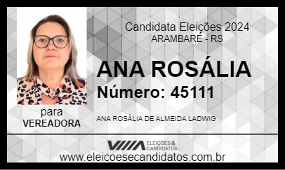 Candidato ANA ROSÁLIA 2024 - ARAMBARÉ - Eleições