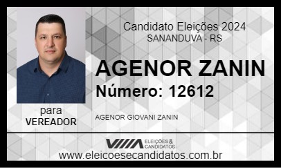 Candidato AGENOR ZANIN 2024 - SANANDUVA - Eleições