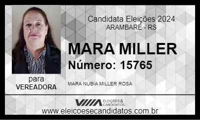 Candidato MARA MILLER 2024 - ARAMBARÉ - Eleições