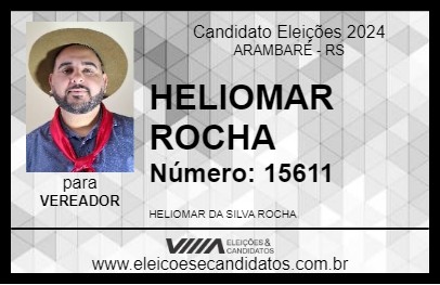 Candidato HELIOMAR ROCHA 2024 - ARAMBARÉ - Eleições