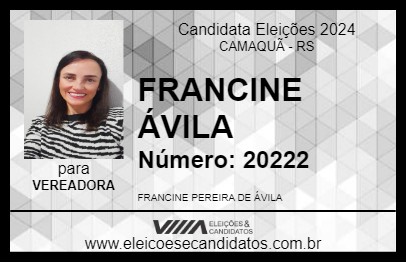 Candidato FRANCINE ÁVILA 2024 - CAMAQUÃ - Eleições