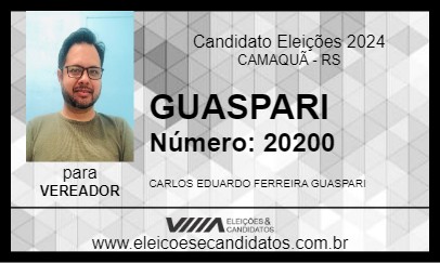 Candidato GUASPARI 2024 - CAMAQUÃ - Eleições