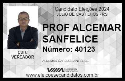 Candidato PROF ALCEMAR SANFELICE 2024 - JÚLIO DE CASTILHOS - Eleições