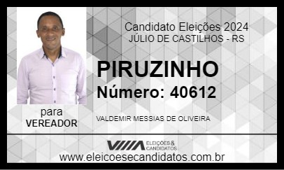 Candidato PIRUZINHO 2024 - JÚLIO DE CASTILHOS - Eleições