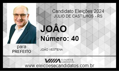 Candidato JOÂO 2024 - JÚLIO DE CASTILHOS - Eleições