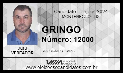 Candidato GRINGO 2024 - MONTENEGRO - Eleições