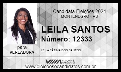 Candidato LEILA SANTOS 2024 - MONTENEGRO - Eleições