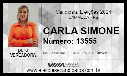 Candidato CARLA SIMONE 2024 - CAMAQUÃ - Eleições