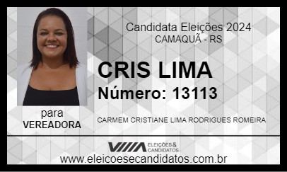 Candidato CRIS LIMA 2024 - CAMAQUÃ - Eleições