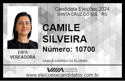 Candidato CAMILE SILVEIRA 2024 - SANTA CRUZ DO SUL - Eleições