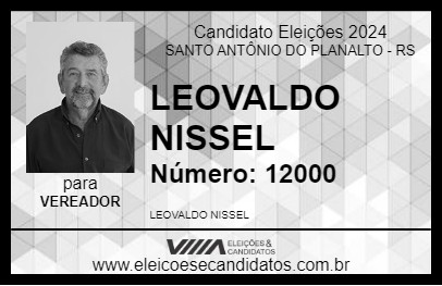 Candidato LEOVALDO NISSEL 2024 - SANTO ANTÔNIO DO PLANALTO - Eleições