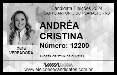 Candidato ANDRÉA CRISTINA 2024 - SANTO ANTÔNIO DO PLANALTO - Eleições