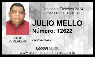 Candidato JULIO  MELLO 2024 - SANTA CRUZ DO SUL - Eleições