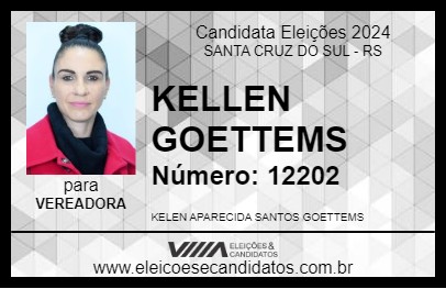 Candidato KELLEN GOETTEMS 2024 - SANTA CRUZ DO SUL - Eleições