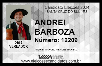 Candidato ANDREI BARBOZA 2024 - SANTA CRUZ DO SUL - Eleições