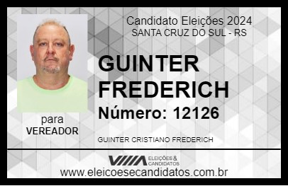 Candidato GUINTER FREDERICH 2024 - SANTA CRUZ DO SUL - Eleições