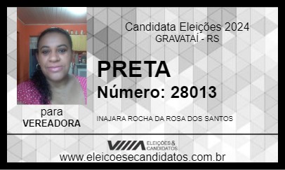 Candidato PRETA 2024 - GRAVATAÍ - Eleições