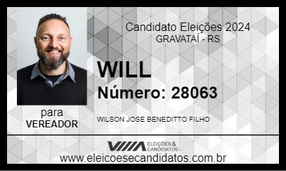 Candidato WILL 2024 - GRAVATAÍ - Eleições