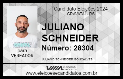 Candidato JULIANO SCHNEIDER 2024 - GRAVATAÍ - Eleições