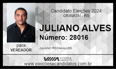 Candidato JULIANO ALVES 2024 - GRAVATAÍ - Eleições