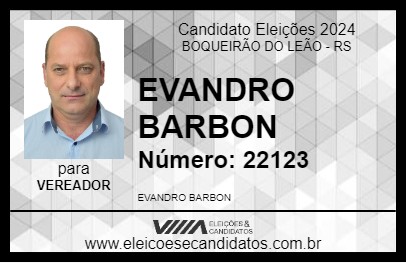 Candidato EVANDRO BARBON 2024 - BOQUEIRÃO DO LEÃO - Eleições