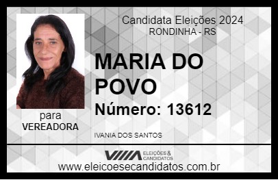 Candidato MARIA DO POVO 2024 - RONDINHA - Eleições