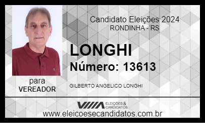 Candidato LONGHI 2024 - RONDINHA - Eleições